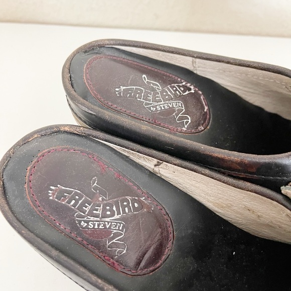 FREEBIRD by Steven Collins Leather Mule in snake embossed brown 10 - Picture 4 of 8